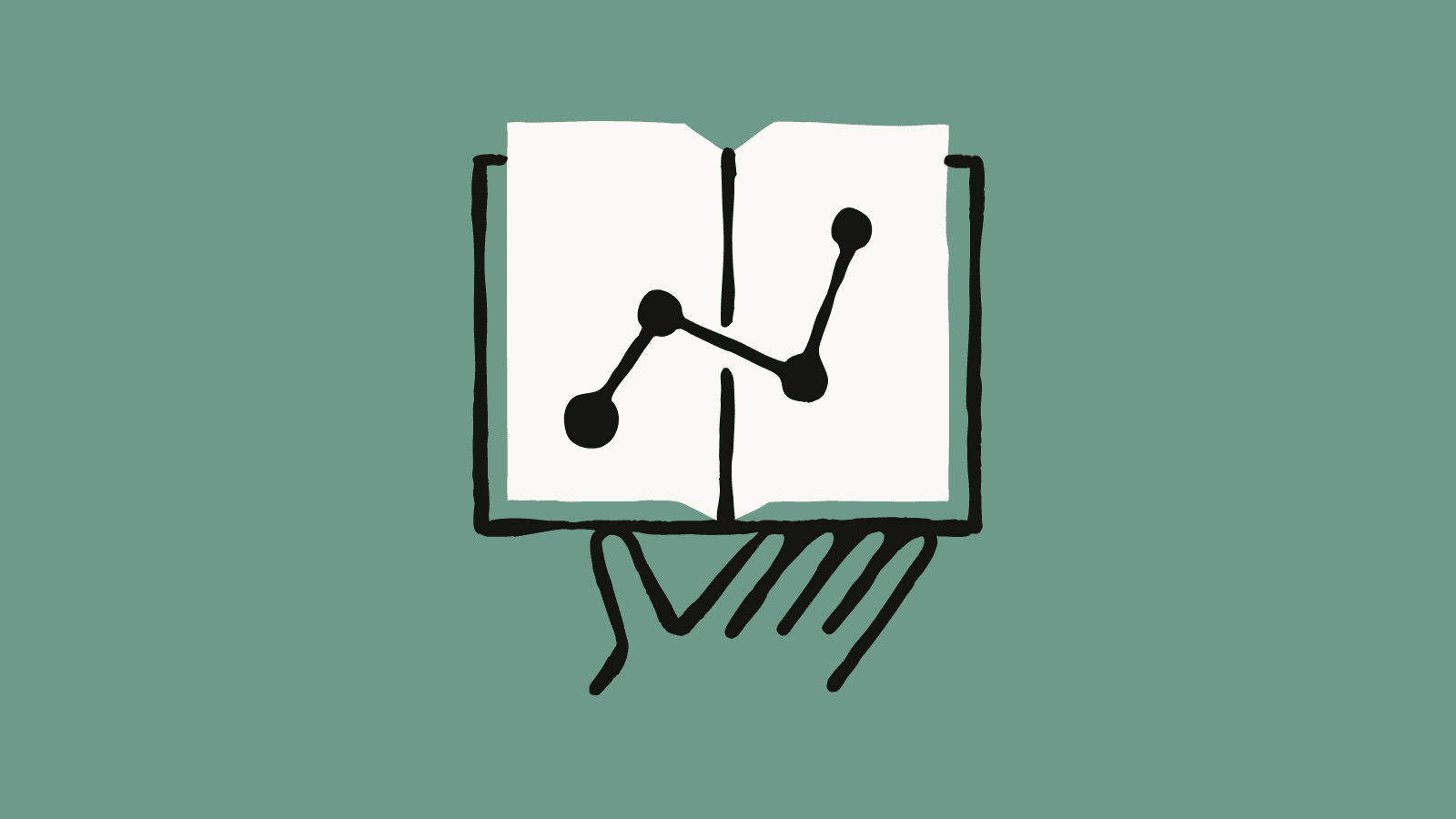 An open book with a chart drawn across its pages
