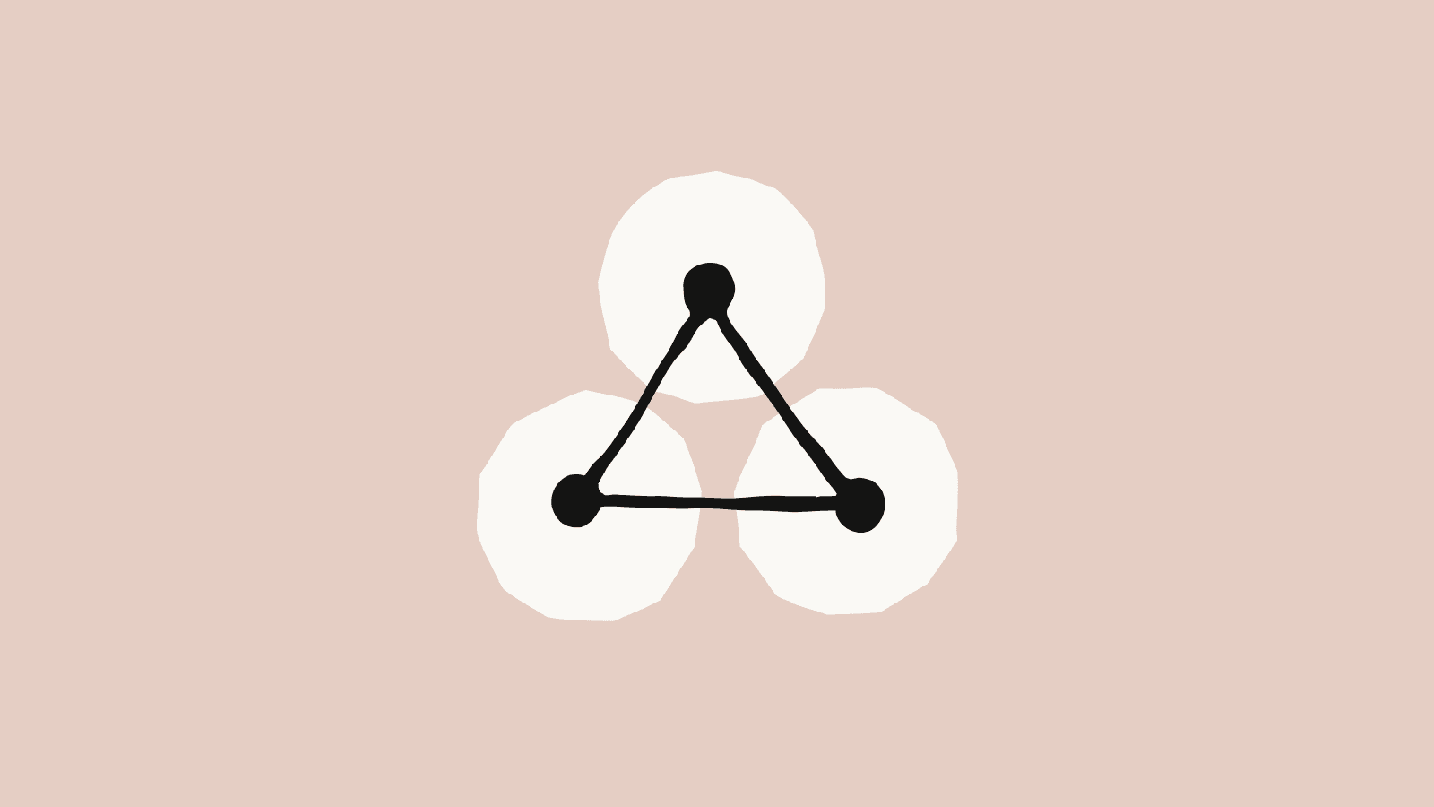 Three nodes joined into a triangle