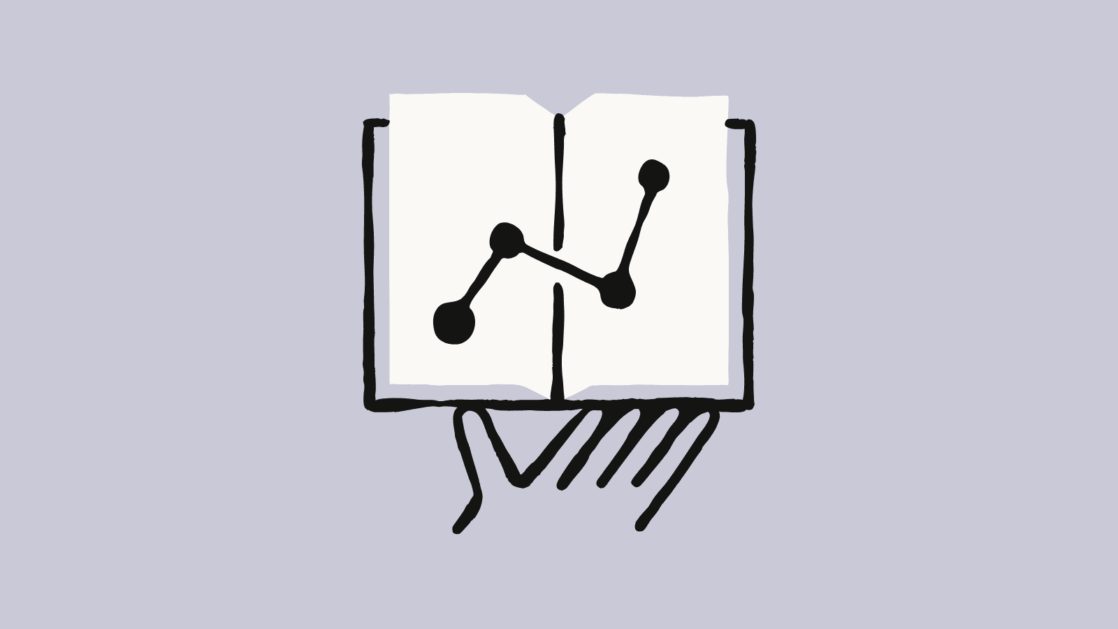 An open book with a chart drawn across its pages