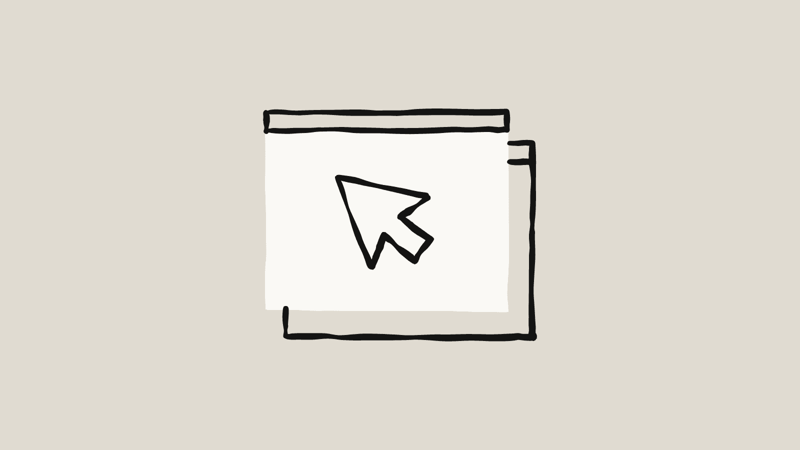 A browser window with a cursor in it