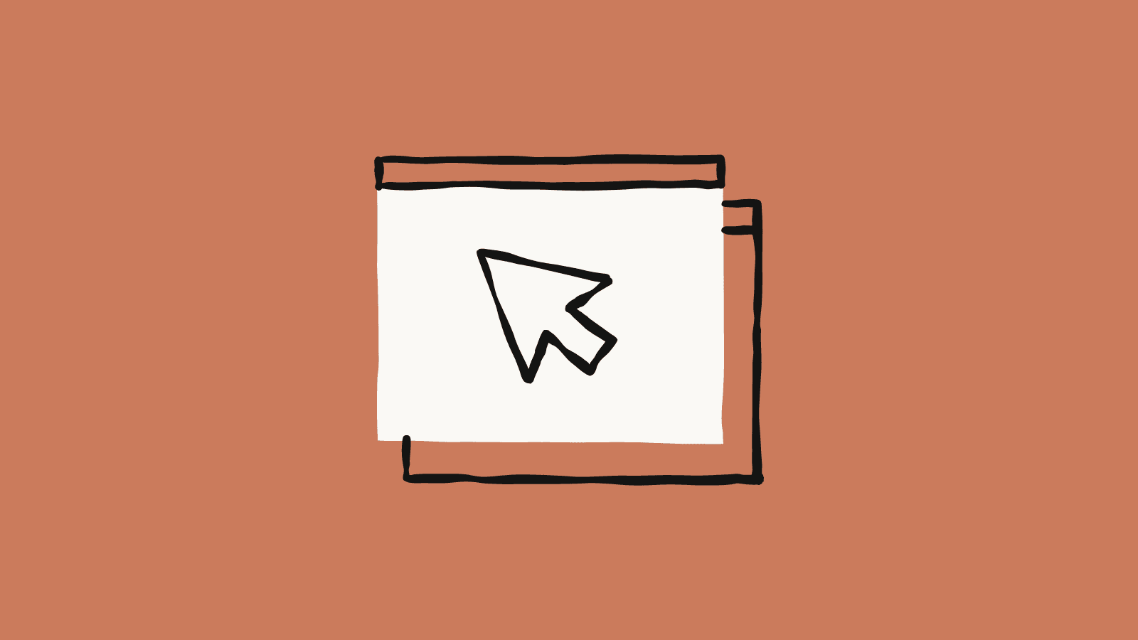 A browser window with a cursor in it