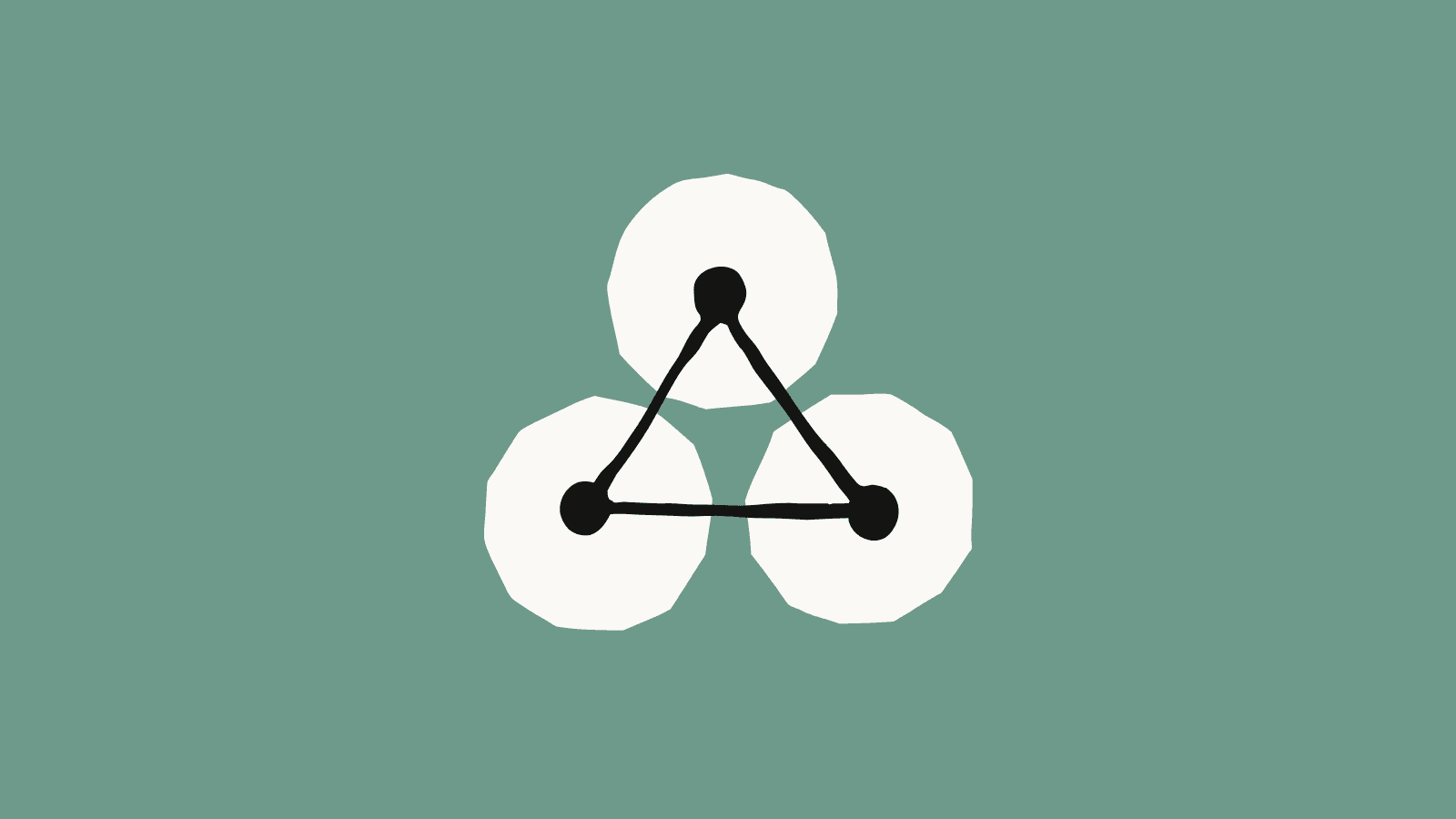 Three nodes joined into a triangle